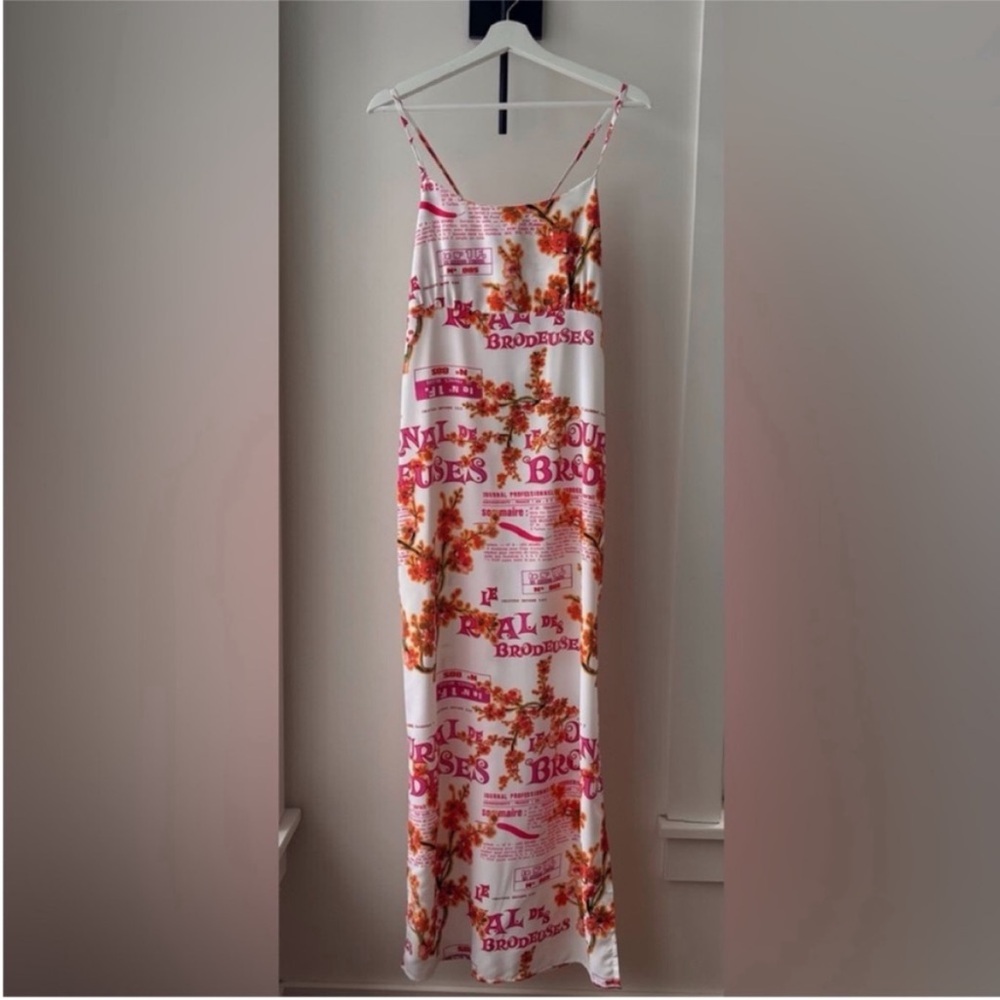 Nasty Gal Pink and Red Spaghetti Strap Maxi Sundress